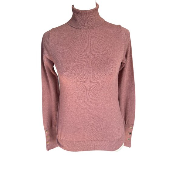 Love Tree dusty rose long sleeve pullover turtleneck sweater women's size small - Picture 1 of 9